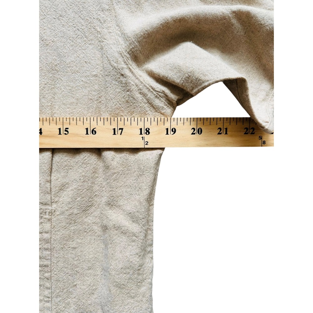 Coastal Linen Orvis Button Top Beige Rayon Camp Blouse M - Picture 6 of 8